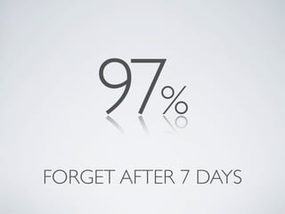 97%
FORGET AFTER 7 DAYS
 