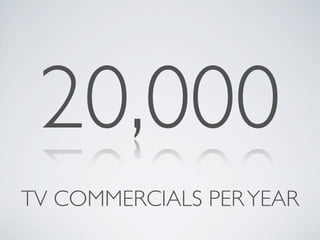 20,000
TV COMMERCIALS PER YEAR
 