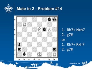 Mate in 2 - Problem #14
1. Rh7+ Nxh7
2. g7#
or
1. Rh7+ Rxh7
2. g7#
 