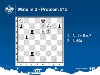 Mate in 2 - Problem #15
1. Nc7+ Rxc7
2. Nd6#
 