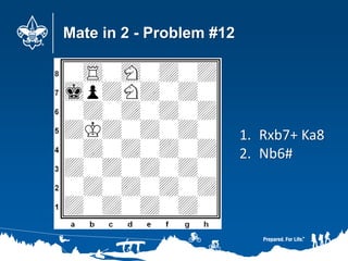 Mate in 2 - Problem #12
1. Rxb7+ Ka8
2. Nb6#
 
