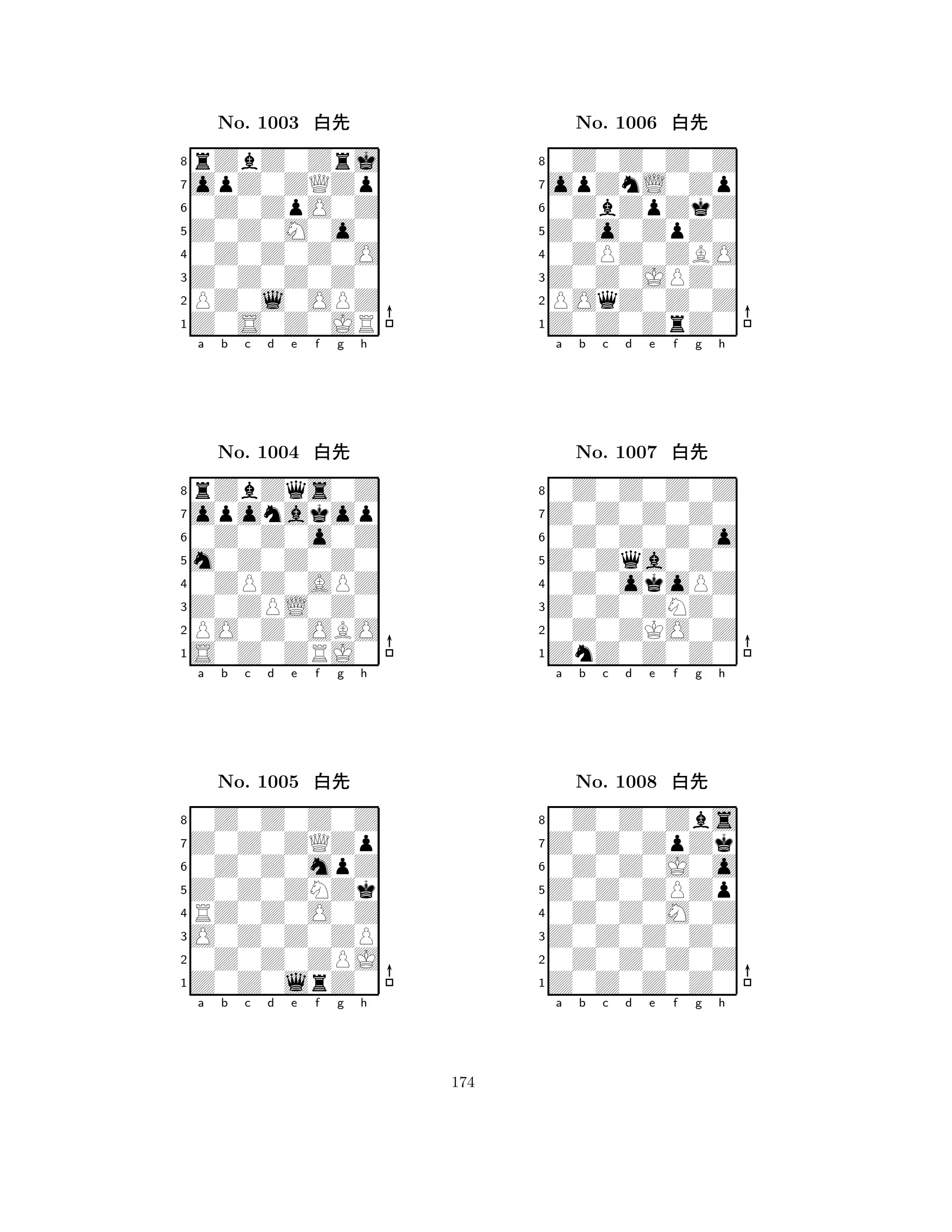 Z0Z0M0o0 
8Z0S0Z0JR 
Z0Z0Z0Z0 
PZ0l0OPZ 
0Z0Z0Z0O 
rZbZ0Zrj 
opZ0ZQZp 
0Z0ZpO0Z 
No. 1003 xk 
7654321oponakop 
rZbZqs0Z 
a b c d e f g h 
0Z0Z0o0Z 
m0Z0Z0Z0 
No. 1004 xk 
80ZPZ0APZ 
765S0Z0ZRJ0 
PO0Z0OBO 
Z0ZPL0Z0 
4321Z0Z0ZQZp 
0Z0Z0Z0Z 
a b c d e f g h 
0Z0Z0mpZ 
Z0Z0ZNZk 
No. 1005 xk 
8RZ0Z0O0Z 
765Z0Z0lrZ0 
0Z0Z0ZPJ 
O0Z0Z0ZP 
4321a b c d e f g h 
Z0o0ZpZ0 
8Z0Z0ZrZ0 
Z0Z0JPZ0 
POqZ0Z0Z 
0ZPZ0ZBO 
0Z0Z0Z0Z 
opZnL0Zp 
0ZbZpZkZ 
No. 1006 xk 
7654321Z0Z0Z0Z0 
0Z0Z0Z0Z 
a b c d e f g h 
0Z0Z0Z0o 
Z0Zqa0Z0 
No. 1007 xk 
80Z0okoPZ 
765ZnZ0Z0Z0 
0Z0ZKO0Z 
Z0Z0ZNZ0 
4321Z0Z0ZpZk 
0Z0Z0Zbs 
a b c d e f g h 
0Z0Z0J0o 
Z0Z0ZPZp 
No. 1008 xk 
80Z0Z0M0Z 
765Z0Z0Z0Z0 
0Z0Z0Z0Z 
Z0Z0Z0Z0 
4321a b c d e f g h 
174 
 