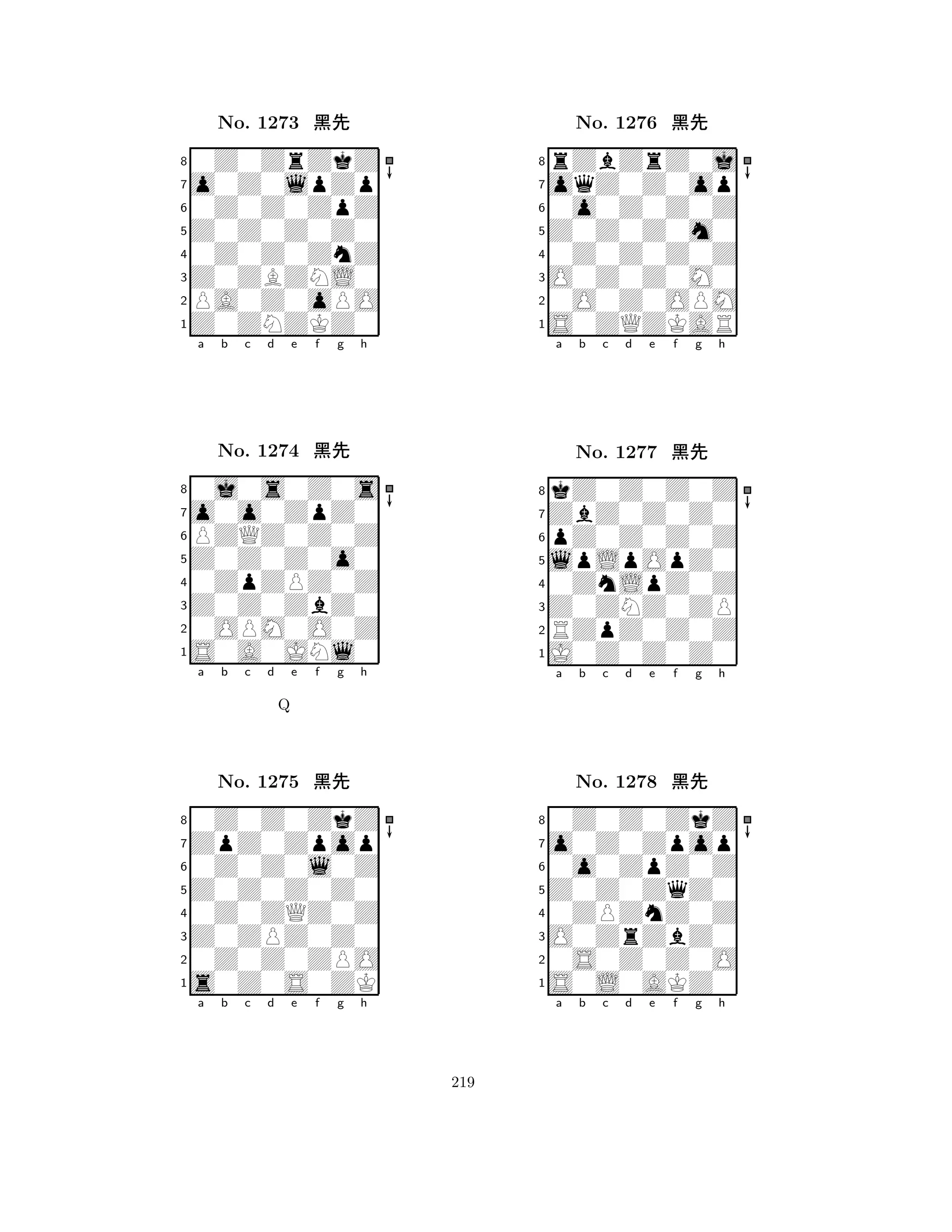 Z0Z0Z0Z0 
8Z0ZNZKZ0 
Z0ZBZNL0 
PA0Z0oPO 
0Z0Z0ZnZ 
0Z0ZrZkZ 
o0Z0lpZp 
0Z0Z0ZpZ 
No. 1273 çk 
7654321o0o0ZpZ0 
0j0s0Z0s 
a b c d e f g h 
PZQZ0Z0Z 
Z0Z0Z0o0 
No. 1274 çk 
80ZpZPZ0Z 
765S0A0JNl0 
0OPM0O0Z 
Z0Z0ZbZ0 
4321ZpZ0Zpop 
0Z0Z0ZkZ 
a b c d e f g h 
0Z0Z0l0Z 
Q 
Z0Z0Z0Z0 
No. 1275 çk 
80Z0ZQZ0Z 
765s0Z0S0ZK 
0Z0Z0ZPO 
Z0ZPZ0Z0 
4321a b c d e f g h 
Z0Z0Z0m0 
8S0ZQZKAR 
O0Z0Z0M0 
0O0Z0OPM 
0Z0Z0Z0Z 
rZbZrZ0j 
oqZ0Z0op 
0o0Z0Z0Z 
No. 1276 çk 
7654321ZbZ0Z0Z0 
kZ0Z0Z0Z 
a b c d e f g h 
pZ0Z0Z0Z 
lpLpOpZ0 
No. 1277 çk 
80ZnLpZ0Z 
765J0Z0Z0Z0 
RZpZ0Z0Z 
Z0ZNZ0ZP 
4321o0Z0Zpop 
0Z0Z0ZkZ 
a b c d e f g h 
0o0ZpZ0Z 
Z0Z0ZqZ0 
No. 1278 çk 
80ZPZnZ0Z 
765S0L0AKZ0 
0S0Z0Z0O 
O0ZrZbZ0 
4321a b c d e f g h 
219 
 