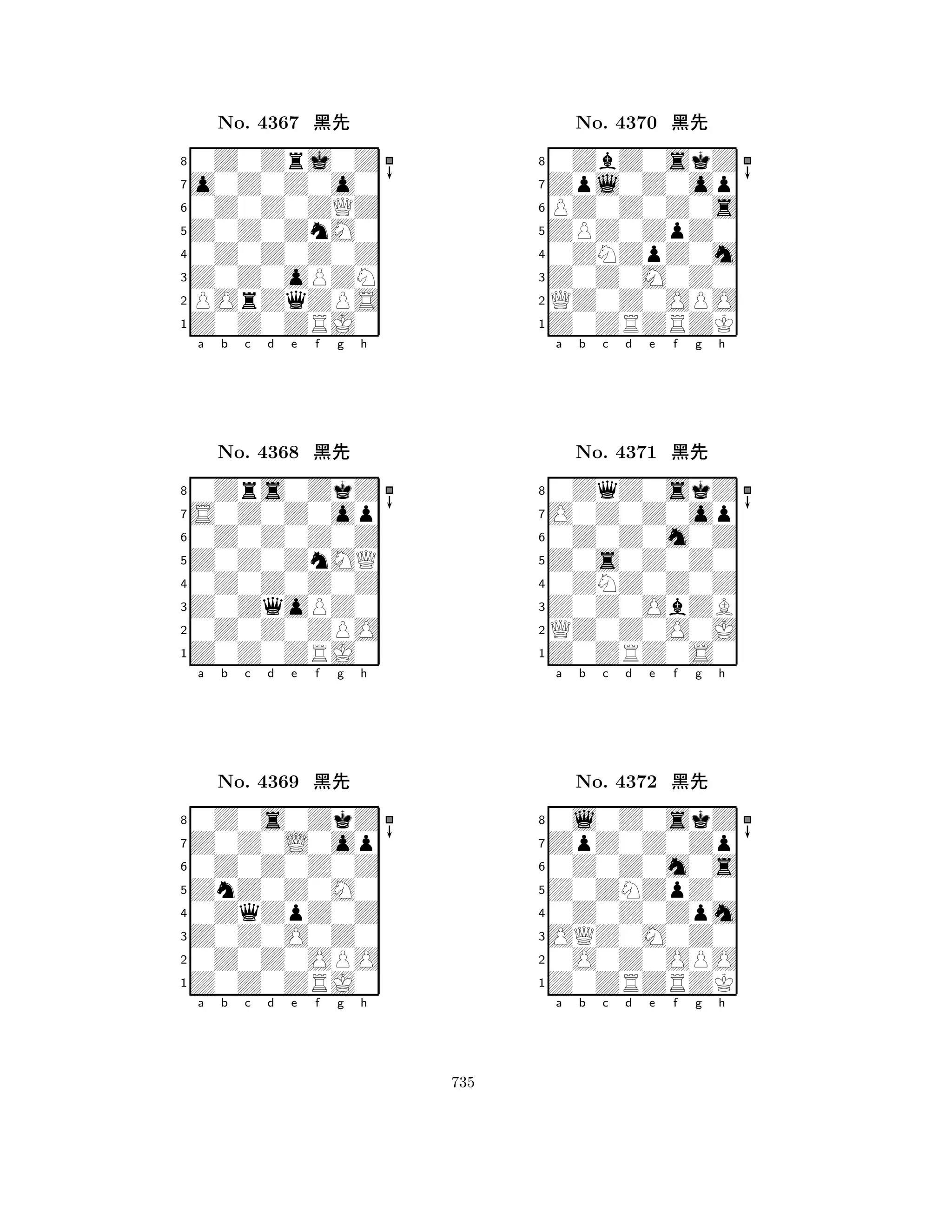 Z0Z0ZnM0 
8Z0Z0ZRJ0 
Z0Z0oPZN 
POrZqZPS 
0Z0Z0Z0Z 
0Z0Zrj0Z 
o0Z0Z0o0 
0Z0Z0ZQZ 
No. 4367 çk 
7654321S0Z0Z0op 
0Zrs0ZkZ 
a b c d e f g h 
0Z0Z0Z0Z 
Z0Z0ZnMQ 
No. 4368 çk 
80Z0Z0Z0Z 
765Z0Z0ZRJ0 
0Z0Z0ZPO 
Z0ZqoPZ0 
4321Z0Z0L0op 
0Z0s0ZkZ 
a b c d e f g h 
0Z0Z0Z0Z 
ZnZ0Z0M0 
No. 4369 çk 
80ZqZpZ0Z 
765Z0Z0ZRJ0 
0Z0Z0OPO 
Z0Z0O0Z0 
4321a b c d e f g h 
ZPZ0ZpZ0 
8Z0ZRZRZK 
Z0Z0M0Z0 
QZ0Z0OPO 
0ZNZpZ0m 
0ZbZ0skZ 
Zpl0Z0op 
PZ0Z0Z0s 
No. 4370 çk 
7654321O0Z0Z0op 
0ZqZ0skZ 
a b c d e f g h 
0Z0Z0m0Z 
Z0s0Z0Z0 
No. 4371 çk 
80ZNZ0Z0Z 
765Z0ZRZ0S0 
QZ0Z0O0J 
Z0Z0ObZB 
4321ZpZ0Z0Zp 
0l0Z0skZ 
a b c d e f g h 
0Z0Z0m0s 
Z0ZNZpZ0 
No. 4372 çk 
80Z0Z0Zpm 
765Z0ZRZRZK 
0O0Z0OPO 
OQZ0M0Z0 
4321a b c d e f g h 
735 
 