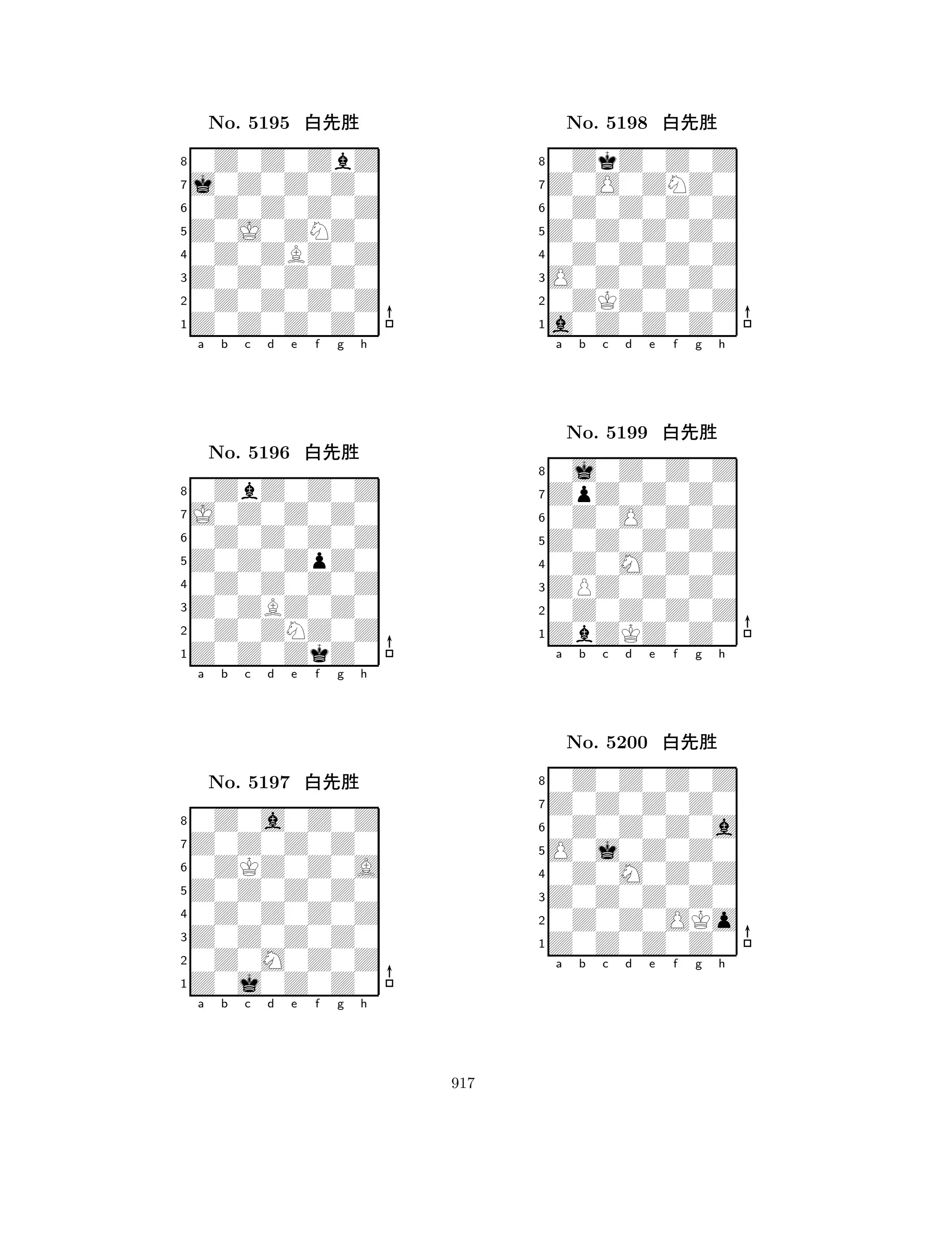 Z0J0ZNZ0 
8Z0Z0Z0Z0 
Z0Z0Z0Z0 
0Z0Z0Z0Z 
0Z0ZBZ0Z 
0Z0Z0ZbZ 
j0Z0Z0Z0 
0Z0Z0Z0Z 
No. 5195 xk‘ 
7654321J0Z0Z0Z0 
0ZbZ0Z0Z 
a b c d e f g h 
0Z0Z0Z0Z 
Z0Z0ZpZ0 
No. 5196 xk‘ 
80Z0Z0Z0Z 
765Z0Z0ZkZ0 
0Z0ZNZ0Z 
Z0ZBZ0Z0 
4321Z0Z0Z0Z0 
0Z0a0Z0Z 
a b c d e f g h 
0ZKZ0Z0A 
Z0Z0Z0Z0 
No. 5197 xk‘ 
80Z0Z0Z0Z 
765Z0j0Z0Z0 
0Z0M0Z0Z 
Z0Z0Z0Z0 
4321a b c d e f g h 
Z0Z0Z0Z0 
8a0Z0Z0Z0 
O0Z0Z0Z0 
0ZKZ0Z0Z 
0Z0Z0Z0Z 
0ZkZ0Z0Z 
Z0O0ZNZ0 
0Z0Z0Z0Z 
No. 5198 xk‘ 
76543210Z0O0Z0Z 
ZpZ0Z0Z0 
0j0Z0Z0Z 
a b c d e f g h 
Z0Z0Z0Z0 
No. 5199 xk‘ 
80Z0M0Z0Z 
765ZbZKZ0Z0 
0Z0Z0Z0Z 
ZPZ0Z0Z0 
43210Z0Z0Z0a 
Z0Z0Z0Z0 
0Z0Z0Z0Z 
a b c d e f g h 
O0j0Z0Z0 
No. 5200 xk‘ 
80Z0M0Z0Z 
765Z0Z0Z0Z0 
0Z0Z0OKo 
Z0Z0Z0Z0 
4321a b c d e f g h 
917 
 