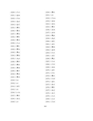 (2220) 1.Nc5 
(2221) 1.Rh8 
(2222) 1.Nh4 
(2223) 1.Ra5 
(2224) 1.Re7 
(2225) 1.Qb1 
(2226) 1.Qc3 
(2227) 1.Qb4 
(2228) 1.Qf3 
(2229) 1.Qc3 
(2230) 1.Ne4 
(2231) 1.Qf1 
(2232) 1.Qb4 
(2233) 1.Qa1 
(2234) 1.Qh2 
(2235) 1.Bg4 
(2236) 1.Qb7 
(2237) 1.Qe6 
(2238) 1.Qd6 
(2239) 1.Qc7 
(2240) 1.Qe2 
(2241) 1.Qe3 
(2244) 1.Kf5 
(2242) 1.b4 
Q(2247) 1.e5 
(2243) 1.e4 
(2245) 1.c6 
K(2248) 1.c2 
(2246) 1.c×b4 
(2249) 1.c3 
(2250) 1.Qd1 
(2251) 1.d4 
(2252) 1.Nh4+ 
(2253) 1.Kh6 
(2254) 1.Kb5 
(2255) 1.Qc6 
(2256) 1.Bd6 
(2257) 1.Bb6 
(2258) 1.Qg6 
(2259) 1.Kg2 
(2260) 1.Kf2 
(2261) 1.Bf4 
(2262) 1.Qd6 
(2263) 1.Rd6 
(2264) 1.Ne5 
(2265) 1.Bf2 
(2266) 1.Qg1 
(2267) 1.Nc6 
(2268) 1.Nb5 
(2269) 1.Bh6 
(2270) 1.Bf8 
(2271) 1.Nf4 
(2272) 1.Qe5 
(2273) 1.Nd5 
(2274) 1.Rf4 
(2275) 1.Kc3 
(2276) 1.Qf2 
(2277) 1.Ke2 
(2278) 1.Bc5 
(2279) 1.Nc2 
(2280) 1.Nc6 
(2281) 1.Nd5 
989 
 