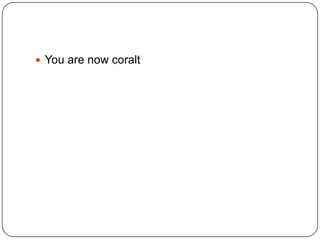  You are now coralt

 