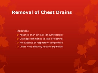 Drain Absence Chest Drain Managment | PDF