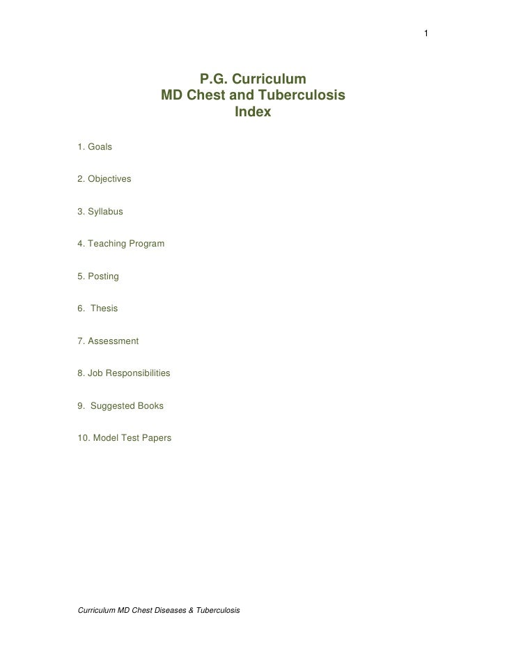Tuberculosis thesis introduction