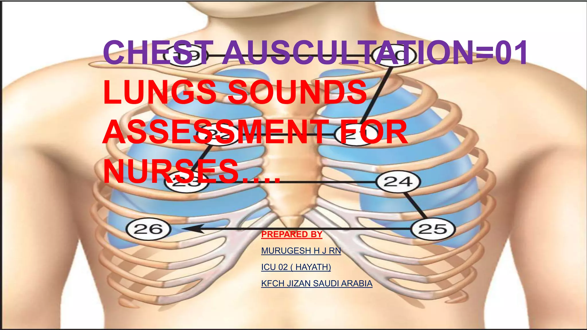 CHEST AUSCULTATION LUNGS SOUNDS & HEART SOUNDS ASSESSMENT murugesh.pptx