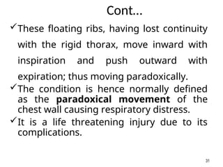 Moving Floating Rib CHEST INJURIES- medical surgical nursing.ppt