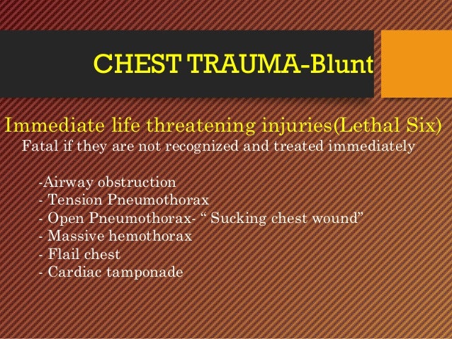 CHEST INJURY- BLUNT- Trauma Surgery