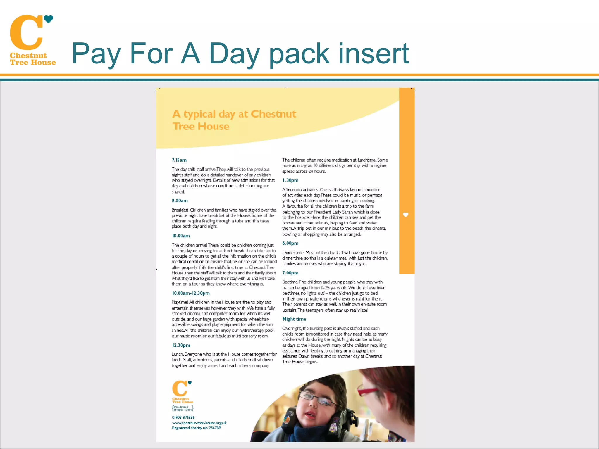 Pay For A Day pack insert
 