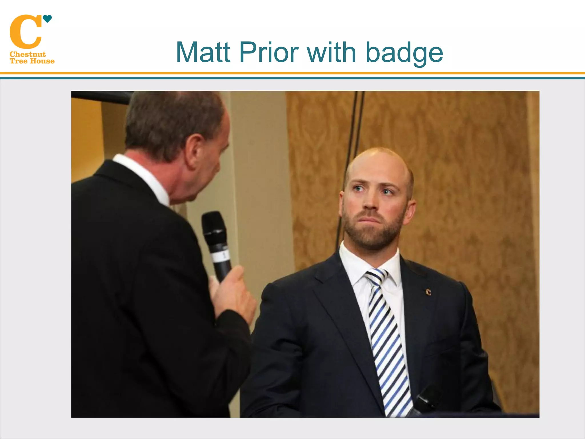 Matt Prior with badge
 