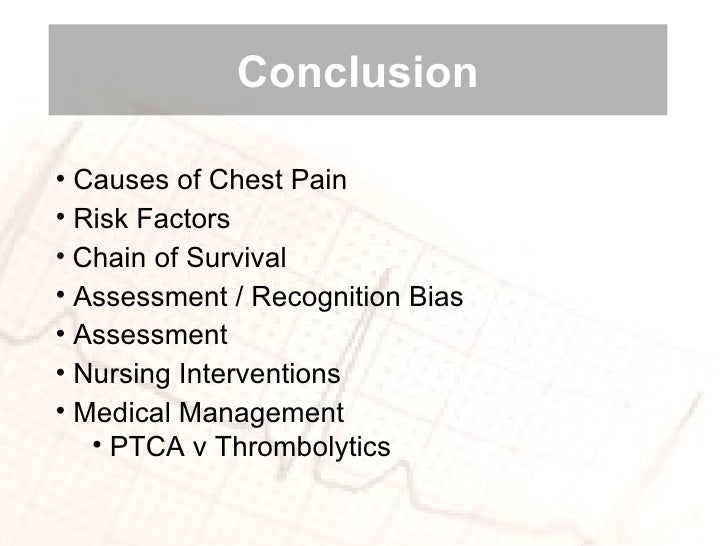 Chest pain nursing assessment and management
