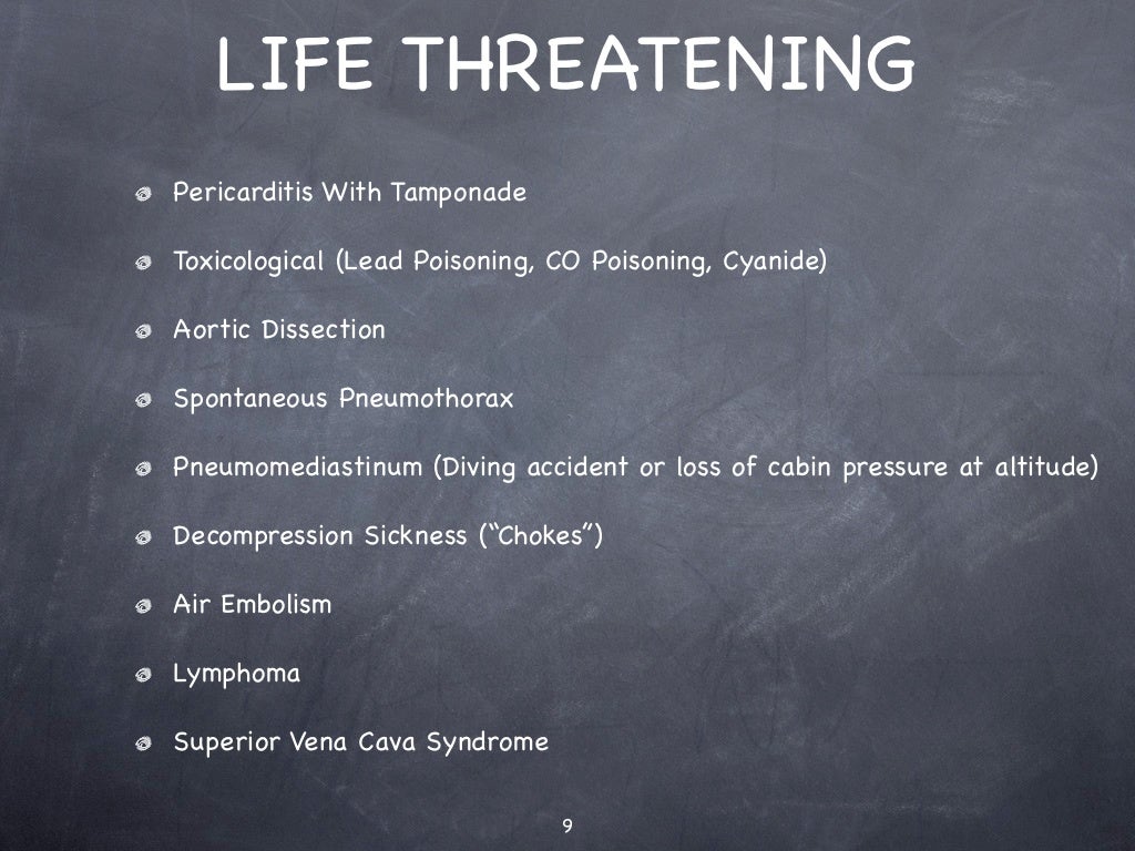 Differential Dx Chest Pain