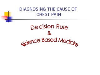 DIAGNOSING THE CAUSE OF
      CHEST PAIN
 