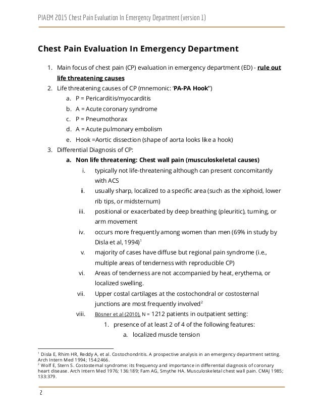 Chest Pain Evaluation In Emergency Department