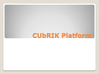 CUbRIK Platform

 