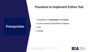 Building a Simple Python Tool for Website Vulnerability Scanning | PPT