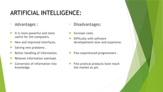 Introduction to the Artificial intelligence PPT | PPTX