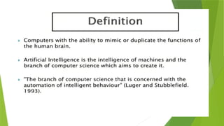 Introduction to the Artificial intelligence PPT | PPTX