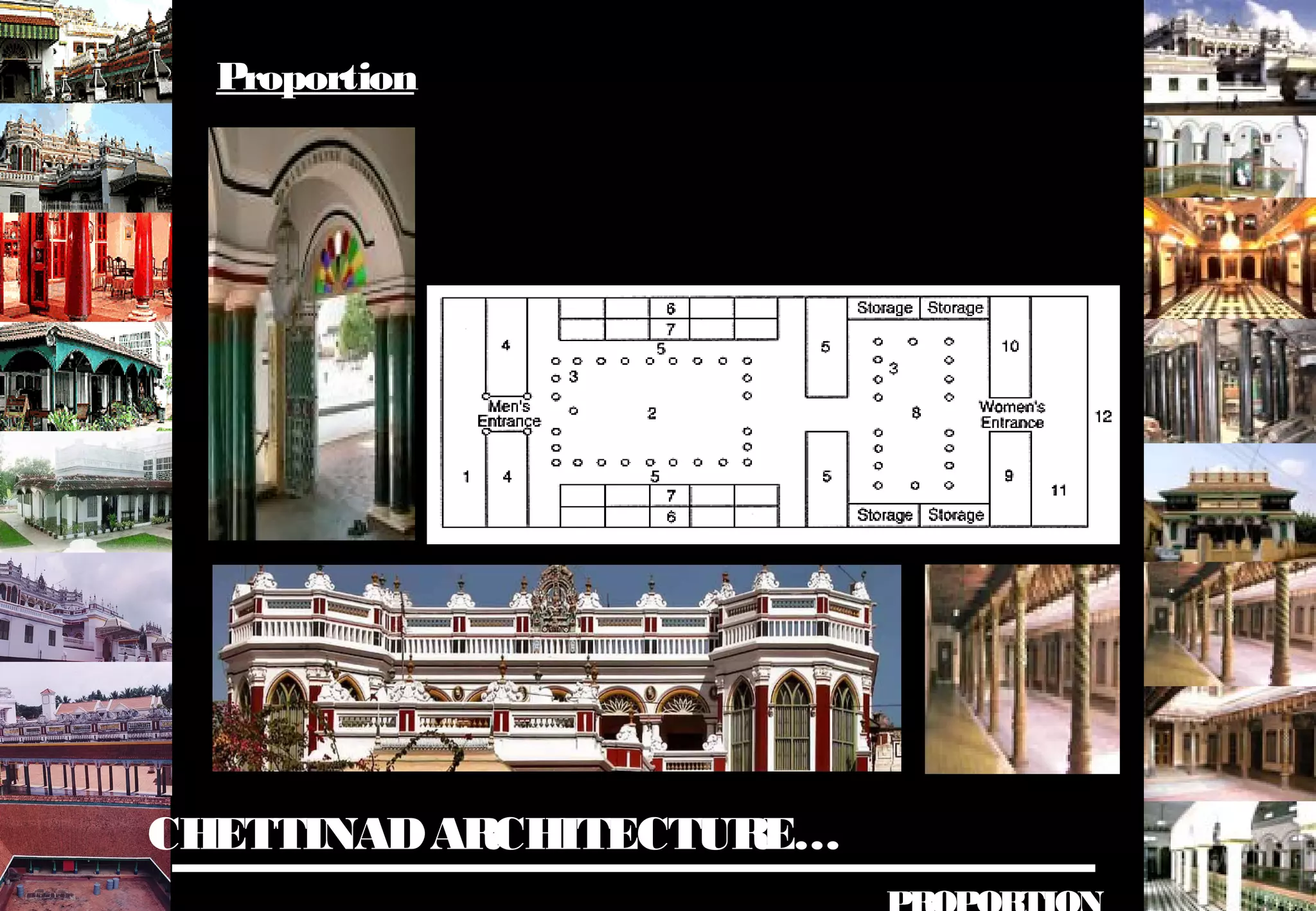 CHETTINADARCHITECTURE…
Proportion
Well proportionedWell proportioned plan
 
