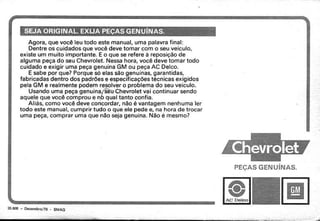 Chevette 1980 manual do proprietario