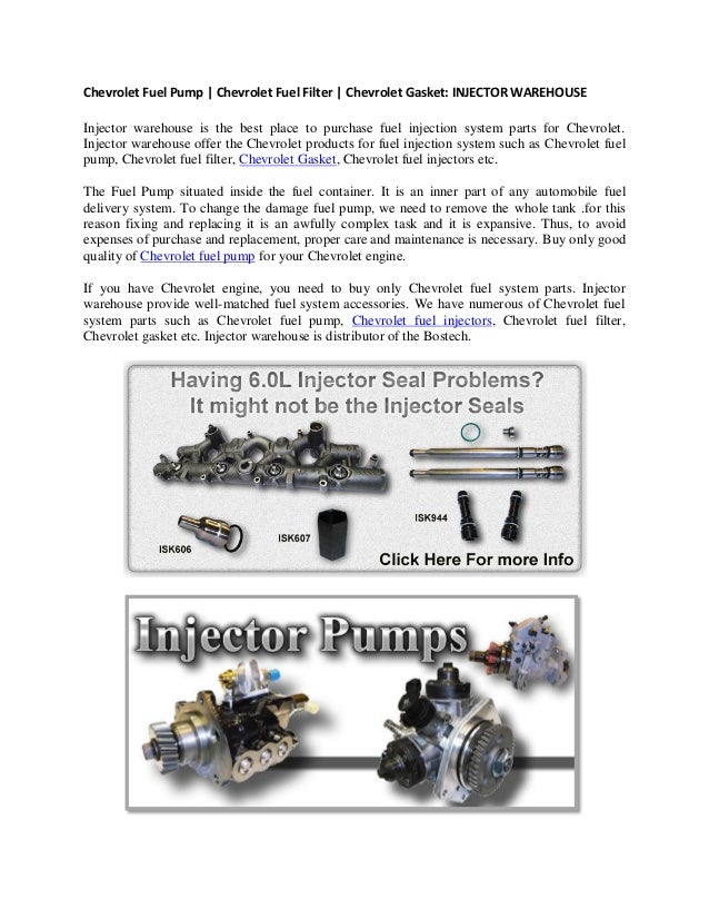 Chevrolet fuel pump chevrolet fuel filter chevrolet gasket injector