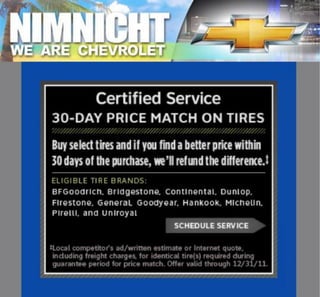 Chevy 30-Day Price Match on Tires FL | Jacksonville Chevrolet Dealer