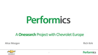 A Onesearch Project with Chevrolet Europe
Alice Morgan                                    Rich Kirk


                           1
 