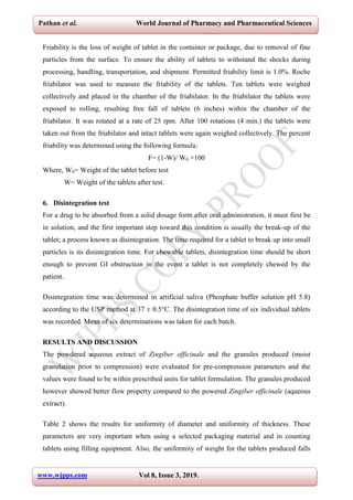 View of Chewable tablet of ginger wjpps | PDF