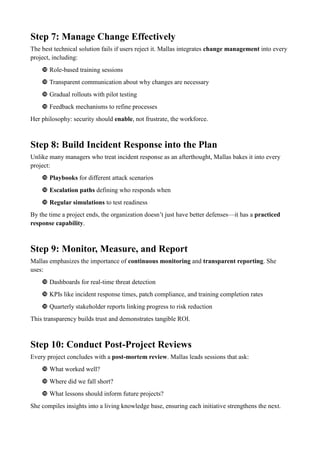 Progress Playbook Cheyanne Mallas’s Cybersecurity Project Management Playbook- A ...