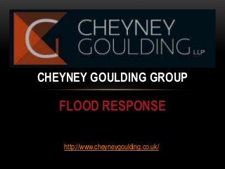 FLOOD RESPONSE
CHEYNEY GOULDING GROUP
http://www.cheyneygoulding.co.uk/
 