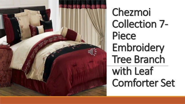 Chezmoi Collection 7 Piece Embroidery Tree Branch With Leaf Comforter