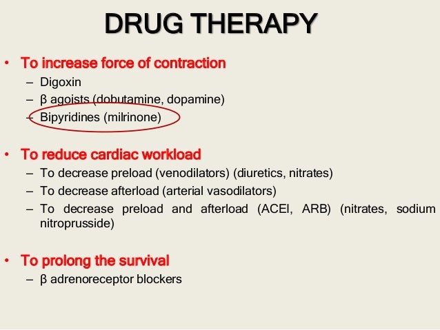 Drug therapy of congestive heart failure