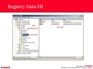 EC-Council
Copyright © by EC-Council
All Rights reserved. Reproduction is strictly prohibited
Registry Data-III
 