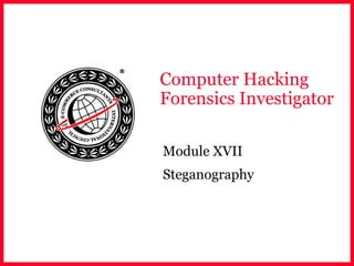 Computer Hacking
Forensics Investigator
Module XVII
Steganography
 