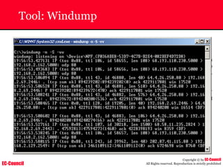 EC-Council
Copyright © by EC-Council
All Rights reserved. Reproduction is strictly prohibited
Tool: Windump
 