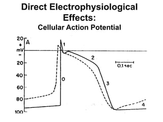 Direct Electrophysiological
Effects:
Cellular Action Potential
 