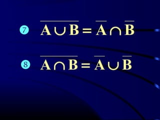 BABA ∩=∪
BABA ∪=∩


 