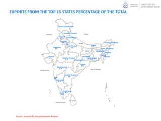 NUMBER OF PPP PROJECTS IN INDIA


                                                    Jammu and Kashmir
                                                         3


                                                       Himachal Pradesh
                                   Pakistan                 1                           China
                                                     Punjab Uttarakhand
                                                     35
                                                                 21
                                                      Haryana
                                                       40
                                                          15 Delhi              Nepal                            Arunachal Pradesh
                                                                                                 Sikkim           7
                                                                Uttar Pradesh                    31
                                              Rajasthan             22
                                                                                                      Assam Nagaland
                                                                                                               0
                                                67                                                       7
                                                                                         Bihar    Meghalaya
                                                                                                    2
                                                                                         18                  Manipur
                                                                                                             0
                                                                                                     Tripura
                                     Gujarat                                      Jharkhand           0 Mizoram
                                      74                  Madhya Pradesh            11 West Bengal         0
                                                             88                             36
                                                                       Chhattisgarh
                                                                          4
                                                                                 Odisha
                                                                                   33
                                                  Maharashtra
                                                    88
                                                                                                 Bay of Bengal
                            Arabian Sea

                                                              Andhra Pradesh
                                               Goa               100
                                                2
                                                  Karnataka
                                                    108




                                                          Tamil Nadu
                                                     Kerala 52
                                                       33


                                                                   Sri Lanka
                                                Indian Ocean




  Source: Institute for Competitiveness Analysis
 