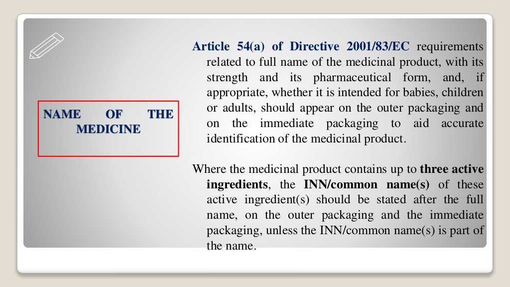 labelling of drugs and cosmetics in European Union