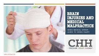 BRAIN
INJURIES AND
MEDICAL
MALPRACTICE
WHEN MEDICAL ERROR
LEADS TO BRAIN INJURY
WWW.CHHLAW.COM
 