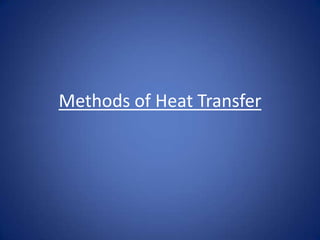 Methods of Heat Transfer
 