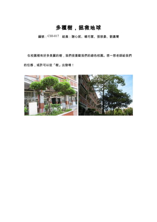 2011 DFC taiwan-CHI-017 多種樹，拯救地球