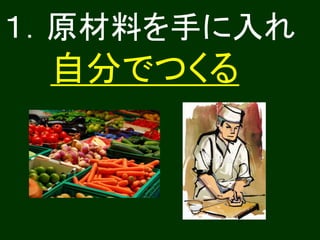 １．原材料を手に入れ
自分でつくる
 