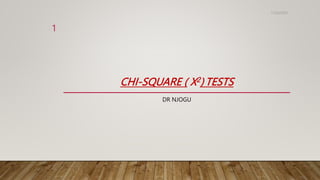 CHI-SQUARE ( Χ2) TESTS
DR NJOGU
11/22/2023
1
 