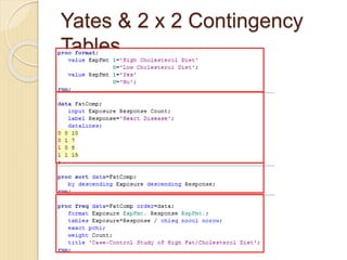 Yates & 2 x 2 Contingency
Tables
 