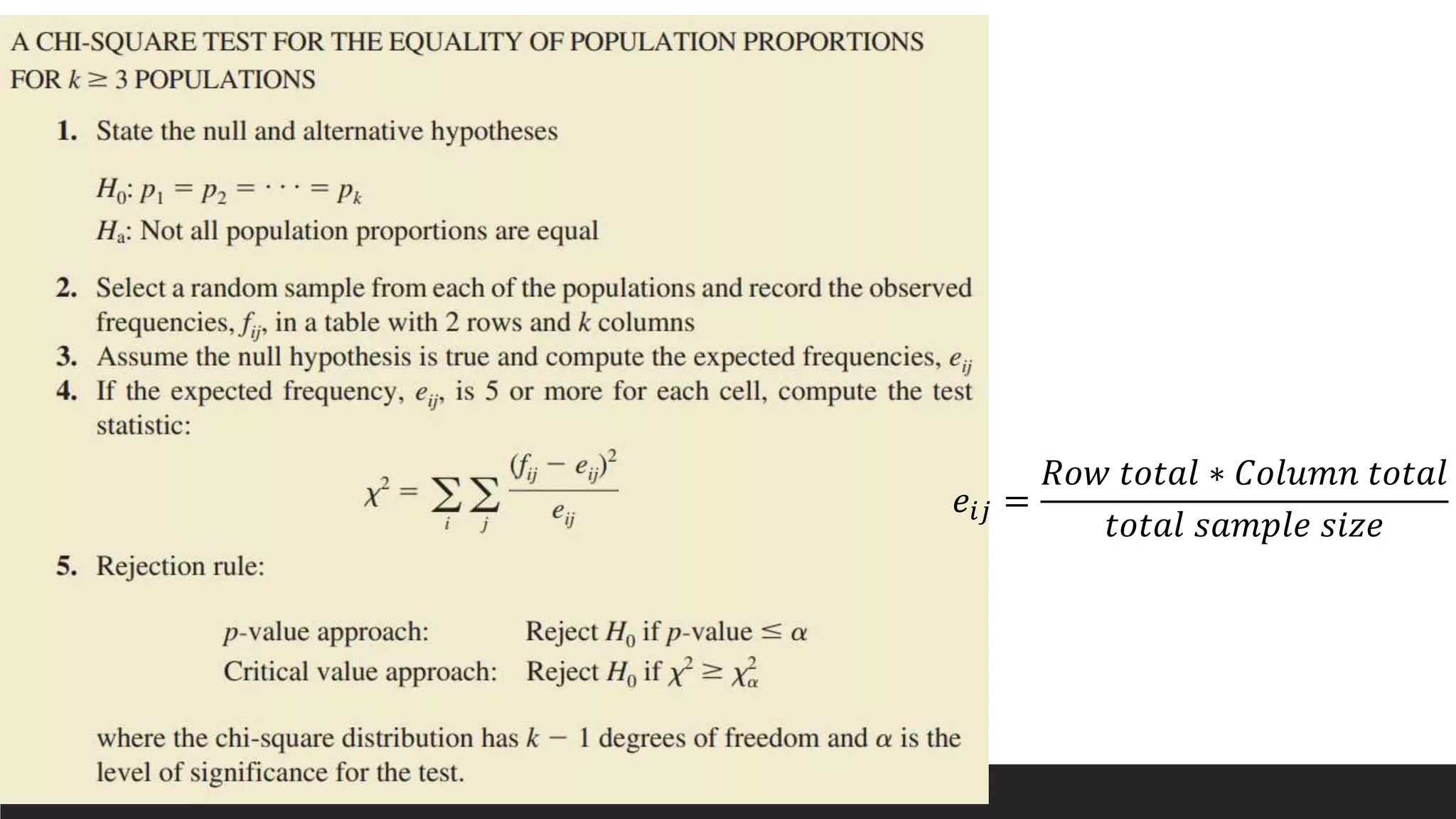 𝑒𝑖𝑗 =
𝑅𝑜𝑤 𝑡𝑜𝑡𝑎𝑙 ∗ 𝐶𝑜𝑙𝑢𝑚𝑛 𝑡𝑜𝑡𝑎𝑙
𝑡𝑜𝑡𝑎𝑙 𝑠𝑎𝑚𝑝𝑙𝑒 𝑠𝑖𝑧𝑒
 